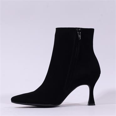 Paul Green High Heel Ankle Boot - Black Suede